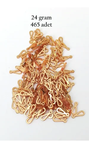 Oya Abiye Bileklik Kolye Pleksi Metalik Plastik Pul Altın Renk 24 gram 465 adet - BNC542