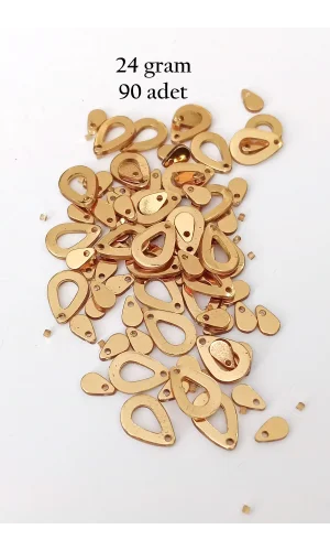 Oya Abiye Bileklik Kolye Pleksi Metalik Plastik Pul Altın Renk 24 gram 90 adet - BNC556