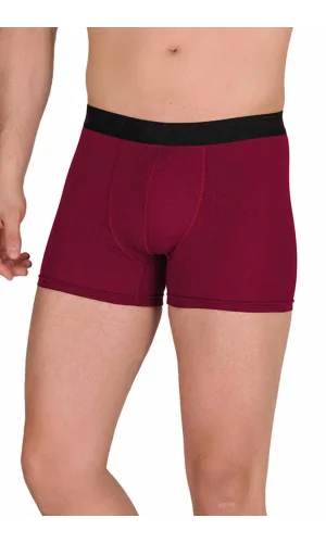 Pamuk Modal Likralı Esnek Erkek Boxer Bordo 4476B