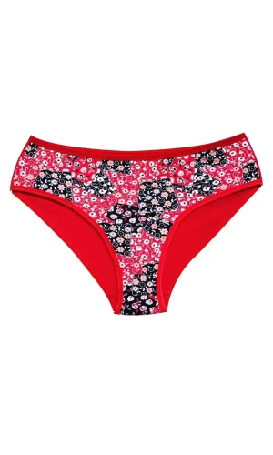 Pamuklu Geniş Kenarlı Likralı Desenli Bato Kadın Külot Desen 10