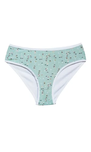 Pamuklu Geniş Kenarlı Likralı Desenli Bato Kadın Külot Desen 3