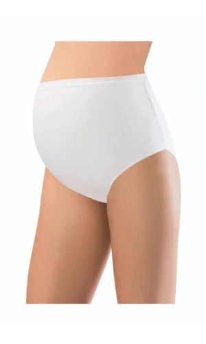 Pamuklu Hamile Likralı Bato Külot Beyaz - 3324A