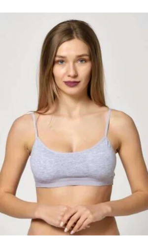 Pedli İp Askılı Gri Büstiyer