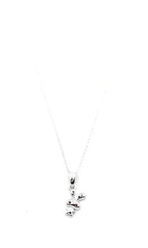 Peluş Tavşan Figürü Kolye - Gümüş