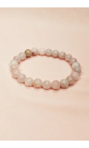 Pembe Kuvars Doğal Taş Bileklik Kutulu