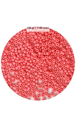 Pembe Renk 4 mm Yaklaşık 1100 adet / 100 gram Cam Boncuk Oya Yazma Bileklik ve Kolye