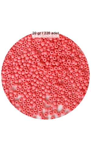 Pembe Renk 4 mm Yaklaşık 220 adet/20 gram Cam Boncuk Oya Yazma Bileklik ve Kolye