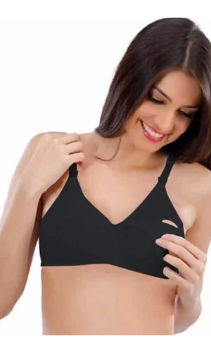 Penye Pamuklu Emzirme Sütyeni Siyah