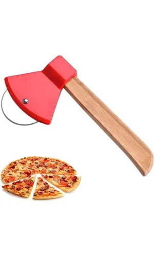 Pizza Kesici Bambu Saplı Balta Görünümlü Oval Kesici Royaleks-RA-311