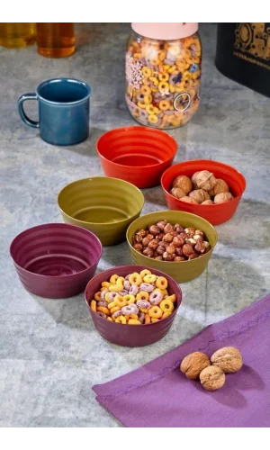 Plastik Çerezlik Sunumluk 6 Lı Kase Yonca Desen Royaleks-HT-001