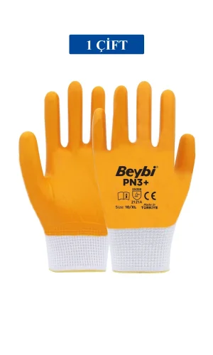 Pn3+ Sarı Iş Eldiveni Polyester Örme Nitril Beybi No:10 Royaleks Group - 1 Çift