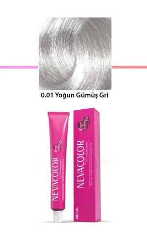 Premium 0.01 Yoğun Gümüş Gri - Kalıcı Krem Saç Boyası 50 g Tüp