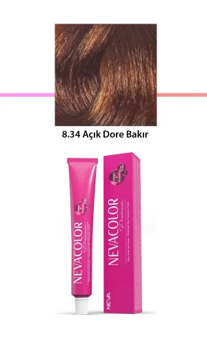 Premium 8.34 Açık Dore Bakır - Kalıcı Krem Saç Boyası 50 g Tüp