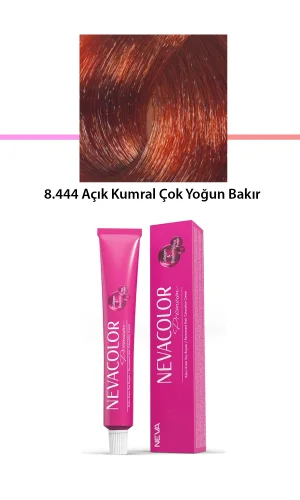 Premium 8.444 Açık Kumral Çok Yoğun Bakır - Kalıcı Krem Saç Boyası 50 g Tüp