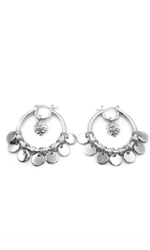 Pullu Halka Küpe - Gümüş