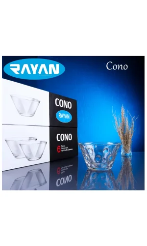Rayan Cono 6lı Noktalı Cam Kase