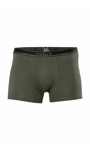 Relax Pamuklu Esnek Erkek Boxer Haki - 1268A