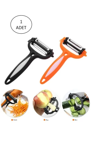 Renkli Saplı 3 Başlı Çelik Soyacak - Soyucu