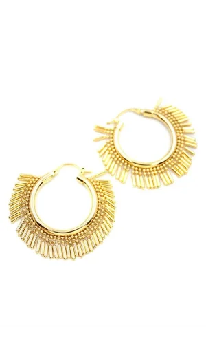 Sallantılı Halka Küpe - Altın