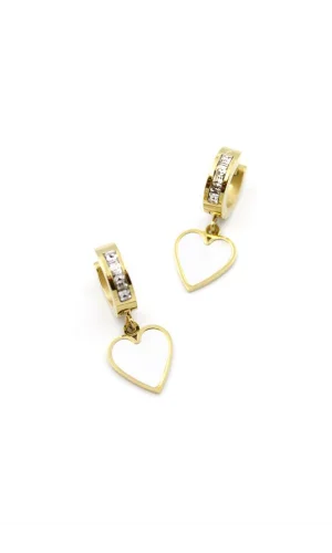 Sedef Kalp Küpe - Altın