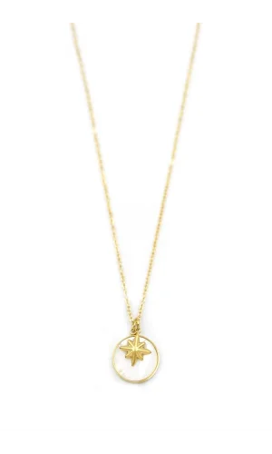 Sedef Kutup Yıldızı Kolye - Altın
