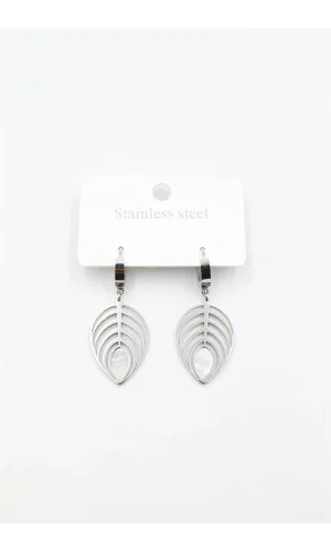 Sedef Yaprak Küpe - Gümüş