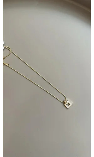 Sedefli Halka Kolye - Altın