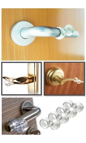 Şeffaf Kapı Kolu Stoperi Kapı Kolu Tamponu 4 Adet Kapı Güvenliği