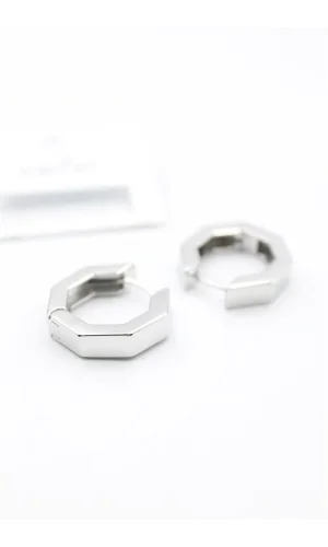 Sekizgen  Küpe - Gümüş