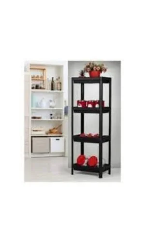 Shelf Unit Raf Ünitesi Siyah Renk 4 Katlı Royaleks-81414