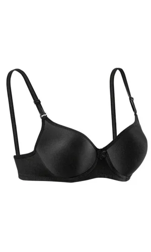 Silikonlu Desteksiz Telli Düz Boş Sütyen Siyah