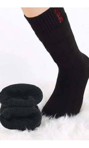 Siyah Termal Kalın Kışlık Havlu Çorap Erkek Kadın Unisex Pamuk