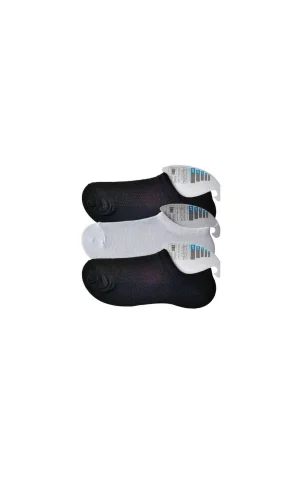 Siyah ve Beyaz Erkek Görünmez Çorap 3 çift