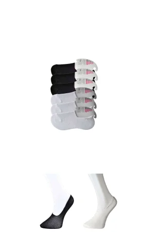 Siyah ve Beyaz Kadın Babet Çorap 6 çift