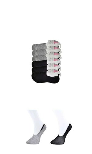 Siyah ve Gri Kadın Babet Çorap 6 çift