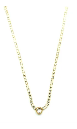 Su Yolu Kalp Kolye - Altın