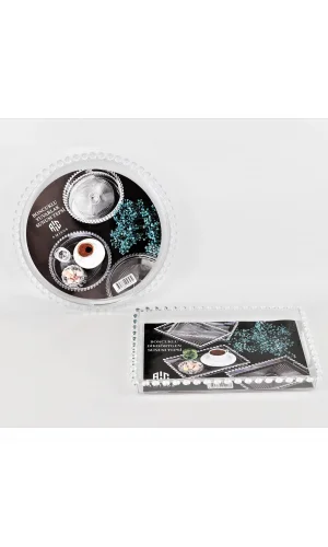 Sunum Tepsisi Boncuklu Yuvarlak Royaleks-AMS-001