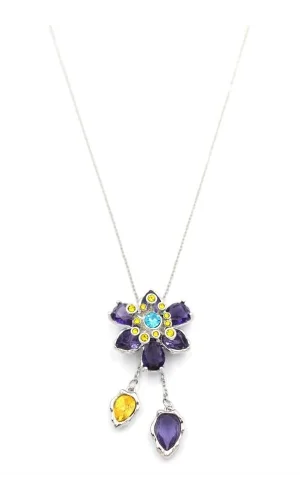 Swr Çiçek Kolye - Mor