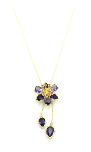 Swr Çiçek Kolye - Mor