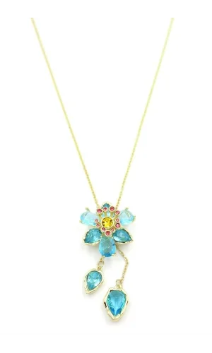 Swr Çiçek Kolye - Turkuaz