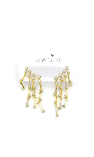 Taş Sallantılı Küpe - Altın