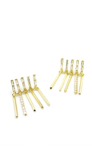 Taş Sallantılı Küpe - Altın