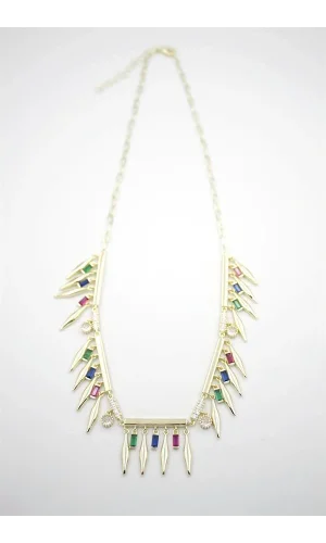 Taş Sallantılı Marka Kolye - Altın