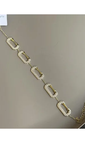 Taşlı Bileklik - Altın