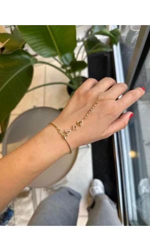 Taşlı Bilezik Şahmeran - Altın