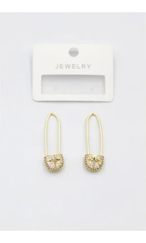 Taşlı Filkete Küpe - Altın