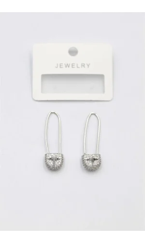 Taşlı Filkete Küpe - Gümüş