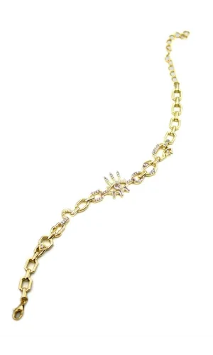 Taşlı Göz Bileklik - Altın