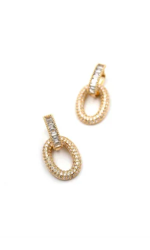 Taşlı Halka Küpe - Rose