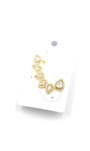 Taşlı Kıkırdak Küpe - Altın